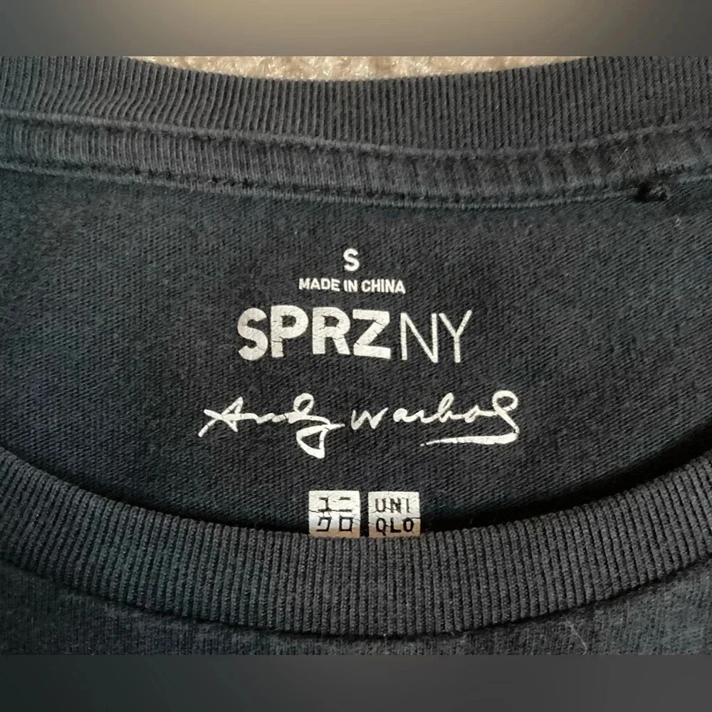 SPRZNY Andy Warhol Uniqlo Jean Michel Basquiat Graphic Tee Size Small Black - Picture 3 of 3
